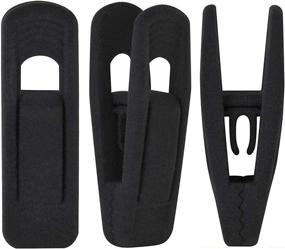 img 4 attached to 👗 Wonck Black Velvet Hanger Clips 20-Pack: Non-Slip Clips for Suit, Pants, and Skirts- Strong, Finger-friendly Design for Thin Velvet Hangers