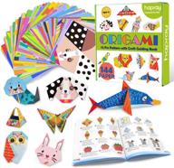 🎁 hapray origami kit: 144 sheets of colorful origami paper, 72 patterns for kids - craft guiding book included! logo