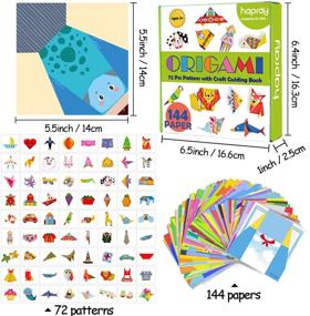 img 3 attached to 🎁 Hapray Origami Kit: 144 Sheets of Colorful Origami Paper, 72 Patterns for Kids - Craft Guiding Book Included!