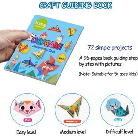 img 1 attached to 🎁 Hapray Origami Kit: 144 Sheets of Colorful Origami Paper, 72 Patterns for Kids - Craft Guiding Book Included!