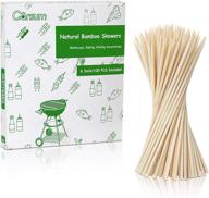 🌱 garsum natural bamboo skewers, wooden skewers for assorted fruits, kebabs, grill | eco-friendly, sustainable resources | ideal for kitchen, party, catering, crafting | 100 pcs, 6-inch logo