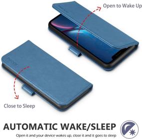 img 1 attached to 📱 TUCCH iPhone Xs Wallet Case: PU Leather with Auto Wake/Sleep, TPU Shockproof Interior, Folio Cover Stand, Wireless Charging, RFID Credit Card Holder - Compatible for iPhone Xs, Lake Blue