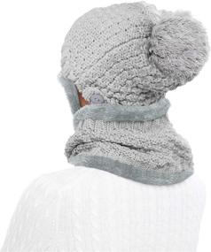 img 1 attached to 🧣 Winter Beanie Hat Scarf and Mask Set for Women: Stay Cozy with this Thick Warm Slouchy Knit Fleece-Lined 3-Piece Skull Knit Cap, Scarf, and Mouth Mask Ensemble