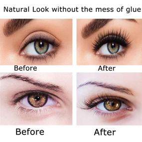 img 2 attached to 🧲 Magnetic Eyelashes 3D: Reusable False Eyelashes for Natural Look, Glue-Free & Easy to Use with Ultra-Thin Magnet - Includes 4 Pairs and Tweezers