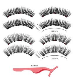 img 1 attached to 🧲 Magnetic Eyelashes 3D: Reusable False Eyelashes for Natural Look, Glue-Free & Easy to Use with Ultra-Thin Magnet - Includes 4 Pairs and Tweezers