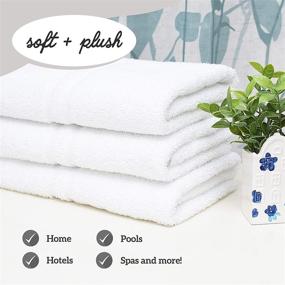 img 2 attached to 🛀 High-Quality 8 Pack Bath Towel - 24 x 50 - 86% Cotton 14% Polyester