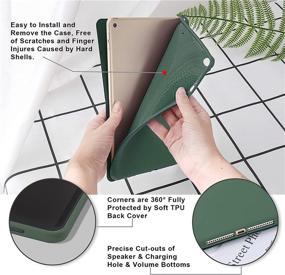 img 1 attached to 📱 Origami Case for iPad 9.7 Inch: Multiple Viewing Angles, Midnight Green, Auto Wake/Sleep