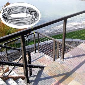 img 2 attached to 🔩 Premium Cable Railing Kits: Haploon 1/8 Inch Wire Cable Rope - 304 Stainless Steel - 33 Feet, 50PCS Aluminum Crimp Sleeves, 12 Pcs Thimble for Decking, Railing, DIY Outdoor Shades, Picture Hanging