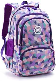 img 4 attached to Geometric Backpack School Bookbag: Stylish & Functional Daypack for Students