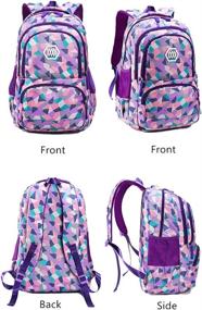 img 2 attached to Geometric Backpack School Bookbag: Stylish & Functional Daypack for Students