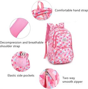 img 1 attached to Geometric Backpack School Bookbag: Stylish & Functional Daypack for Students