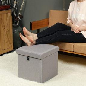 img 1 attached to PINPLUS Storage Ottoman Folding Organizer