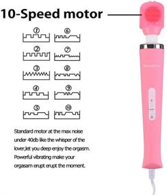 img 2 attached to Расслабляющий и омолаживающий персональный массажер - мощный портативный электрический массажер для спины с 10 скоростями, обеспечивающий глубокое облегчение мышечной боли в шее, плечах, спине и ногах - розовый