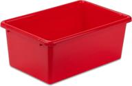 honey-can-do prt-srt1602-smred small plastic bin, red: organize and declutter in style! logo