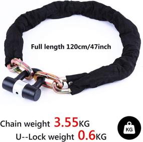 img 1 attached to 🔒 Enhanced Security Chain Lock and Compact U-Lock for Motorcycles, High-Value Items, and Heavy Machinery