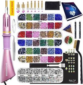 img 4 attached to 💎 High-quality Hotfix Applicator Tool with DIY Hot Fix Rhinestone Setter, Complete Hot Fixed Kit - 5679 pcs, 12 Stunning Colors (AB, Clear) - Sizes 10SS, 16SS, 20SS, 30SS, 34SS - Includes Bigger Rhinestones, Gem Picker, and Bedazzler Kit