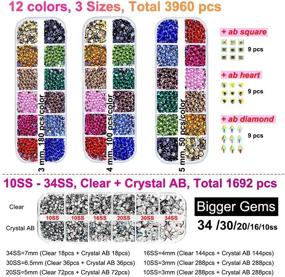 img 3 attached to 💎 High-quality Hotfix Applicator Tool with DIY Hot Fix Rhinestone Setter, Complete Hot Fixed Kit - 5679 pcs, 12 Stunning Colors (AB, Clear) - Sizes 10SS, 16SS, 20SS, 30SS, 34SS - Includes Bigger Rhinestones, Gem Picker, and Bedazzler Kit