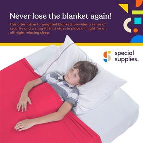 img 1 attached to 🛏️ Sensory Bed Sheet for Kids - Compression Alternative to Weighted Blankets - Breathable, Stretchy - Cool & Comfortable Sleeping Bedding (Red, Twin) by Special Supplies