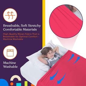 img 3 attached to 🛏️ Sensory Bed Sheet for Kids - Compression Alternative to Weighted Blankets - Breathable, Stretchy - Cool & Comfortable Sleeping Bedding (Red, Twin) by Special Supplies