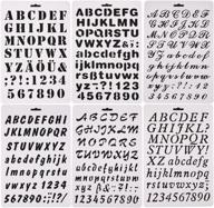 🎨 qibote alphabet and number stencils set of 6 - ideal for drawing, painting, scrapbooking, journaling, and craft projects - includes plastic letter stencils, scale template for notebook, diary, graffiti, card logo