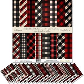 img 4 attached to Miss Kate Cuttables Pattern Paper Pack - Red & Black Buffalo Check - Christmas Scrapbook Specialty Paper Collection - 16 Sheets Included