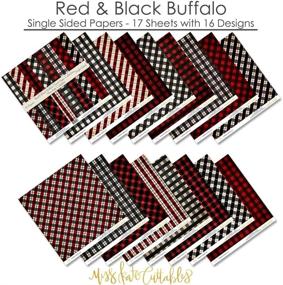 img 3 attached to Miss Kate Cuttables Pattern Paper Pack - Red & Black Buffalo Check - Christmas Scrapbook Specialty Paper Collection - 16 Sheets Included