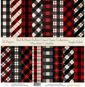 img 1 attached to Miss Kate Cuttables Pattern Paper Pack - Red & Black Buffalo Check - Christmas Scrapbook Specialty Paper Collection - 16 Sheets Included