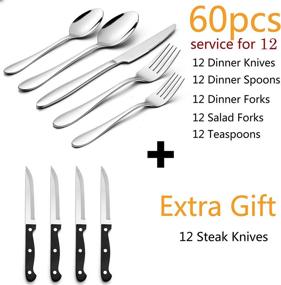 img 3 attached to 🍴 Premium HaWare Stainless Steel Silverware Set - Ideal for Dishwashers & Food Service Professionals