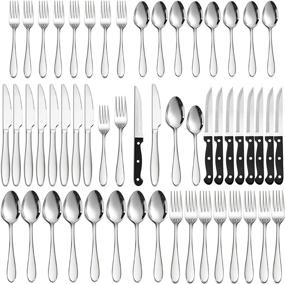 img 4 attached to 🍴 Premium HaWare Stainless Steel Silverware Set - Ideal for Dishwashers & Food Service Professionals