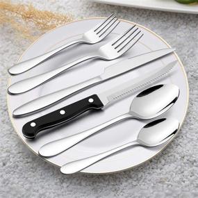 img 2 attached to 🍴 Premium HaWare Stainless Steel Silverware Set - Ideal for Dishwashers & Food Service Professionals