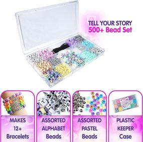 img 1 attached to 📿 Fashion Angels Tell Your Story Pastel Bead Case Bracelet Making Kit - Includes 500+ Beads - Multi-Colored - 7 Ounce