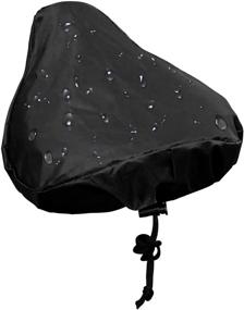 img 4 attached to 🚲 Stay Dry and Protected: LUTER Waterproof Bike Seat Cover with Drawstring - Black