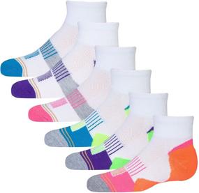 img 2 attached to Colorblock Quarter Socks for Girls by Gold Toe - Pack of 6 Pairs