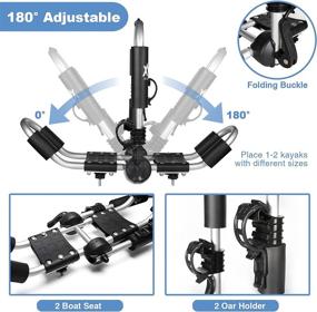 img 3 attached to 🛶 XGeek 4-in-1 Kayak Roof Rack: Versatile Folding Carrier for Kayak, Surfboard, Canoe, and Ski Board on SUV, Car, and Truck with Car Door Step