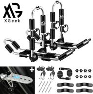 🛶 xgeek 4-in-1 kayak roof rack: versatile folding carrier for kayak, surfboard, canoe, and ski board on suv, car, and truck with car door step logo