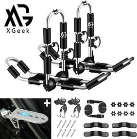 img 4 attached to 🛶 XGeek 4-in-1 Kayak Roof Rack: Versatile Folding Carrier for Kayak, Surfboard, Canoe, and Ski Board on SUV, Car, and Truck with Car Door Step