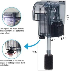 img 3 attached to Boxtech Hang On Filter Aquarium Power Waterfall Suspension Oxygen Pump - Submersible Activated Carbon Biochemical Fish Tank Filtration Water System - Wall Mounted