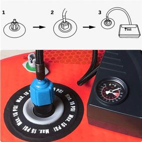 img 1 attached to 🔌 PAMASE Inflatable SUP Pump Valve Adapter Set - Schrader Air Valve Adapter and Nozzle Pump Converter for Kayak, Surfboard, and Inflatable Bed