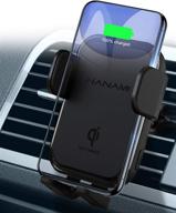 📱 nanami wireless car charger, 10w max fast charging car mount, air vent automatic clamping phone holder, compatible with iphone 13/12/12 mini/se 2/11/11/xs max/xr/x/8 plus, samsung galaxy s20/s10/s9/s8/note 10+/9/8 logo