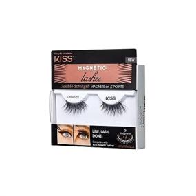 img 4 attached to KISS Magnetic Charm Lashes: 1 Pair of Synthetic False Eyelashes, 5 Double Strength 💋 Magnets, Wind Resistant, Dermatologist Tested, Long-lasting Up To 16 Hours, Reusable Up To 15 Times