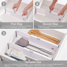 img 1 attached to 🗂️ Qozary 8 Pack Adjustable Drawer Dividers: Maximize Space, Organize Your Life!