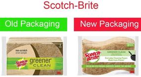 img 1 attached to 🌱 Scotch-Brite Greener Clean Natural Fiber Non-Scratch Scrub Sponge - 100% Plant-Based Fibers - 3-Sponges - 3 Pack
