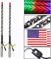 🚀 2pcs nbwdy 2ft led whip light with bluetooth control - 360° spiral rising dancing flag offroad warning lighted led whips led antenna light for utv, atv, off road, truck, jeep, sand, buggy dune, rz … logo