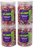 🌈 maddie rae's rainbow mix slime sprinkles (4 pack) - 4oz clay sprinkle containers - colorful blend for diy slime making - crafting supplies & decorations - non-edible logo