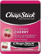 💄 chapstick classic cherry flavor lip balm tube - skin protectant formula, 0.15 oz logo