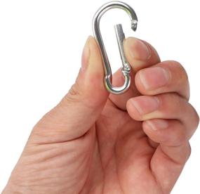 img 2 attached to 🔑 Convenient and Versatile 30pcs Small Aluminum D-Shape Carabiner Spring Clip Hook Keychain - Silver