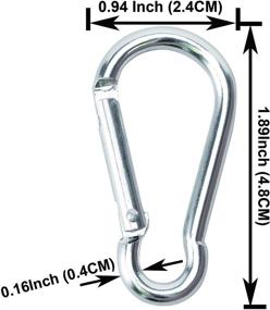 img 3 attached to 🔑 Convenient and Versatile 30pcs Small Aluminum D-Shape Carabiner Spring Clip Hook Keychain - Silver