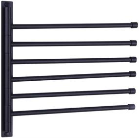 img 4 attached to 🛁 GERZWY Bathroom Swing Arm Towel Bars: Sleek Wall Mount Bath Towel Rack with 6 Arms for Optimal Organization - SUS 304 Stainless Steel Matte Black HYG06-BK