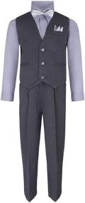 img 2 attached to 👔 S.H. Churchill &amp; Co. Boys 6 Piece Vest and Pant Set with Shirt, Long Tie, Bow Tie, and Hanky - Available in Various Colors