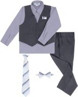 👔 s.h. churchill &amp; co. boys 6 piece vest and pant set with shirt, long tie, bow tie, and hanky - available in various colors logo